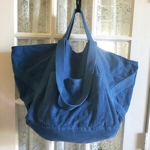 Free People MEGA Cord Denim Blue Tote Bag.‎ NWOT.